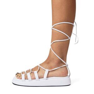 Jeffrey Campbell Innovate chunky Strappy Sandal in White Like New size 8